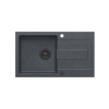 QUADRON CHRISTIAN 111 zlewozmywak granitowy black dotted (czarny) (78x45x18,5) z zaślepką i odpływem pure carbon (czarny) (komora 37x38 cm) HCQC7845CZKPC